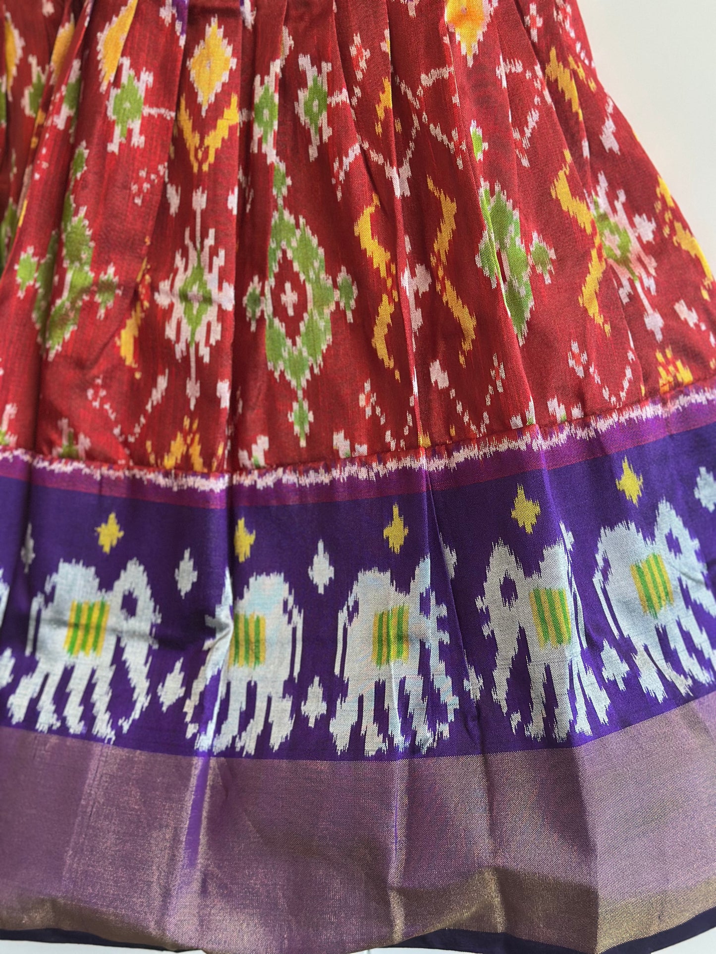 Pure Silk Ikkat Baby Lehanga | Ikkat Pattu Pavada | Girls party wear dresses