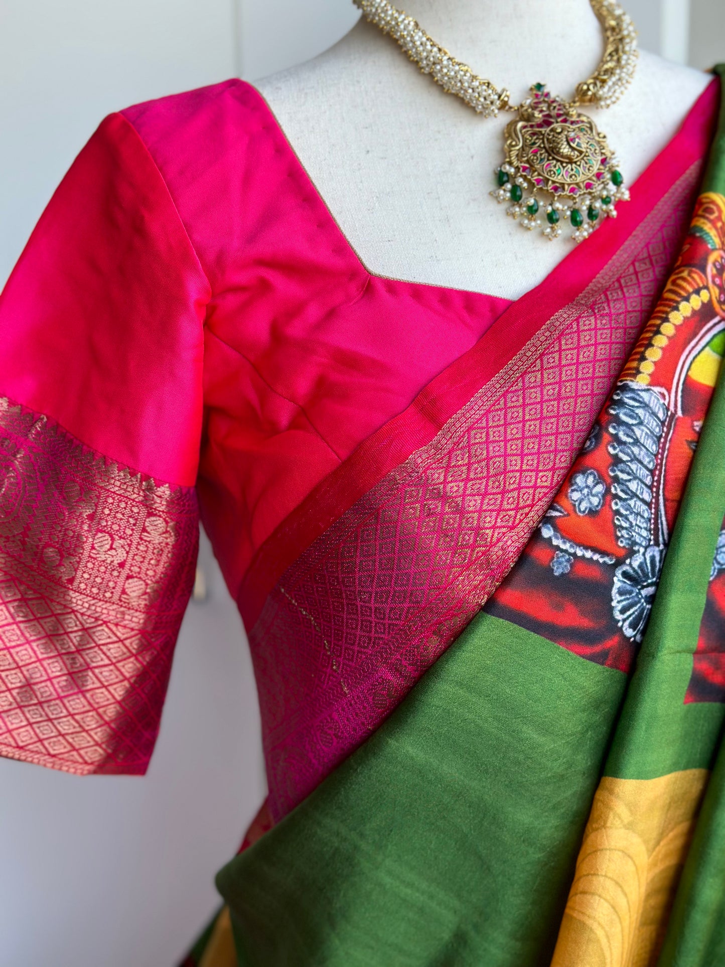 Kanchi kathakali print saree | Fusion saree | Sarees in USA