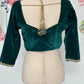 Rama green velvet blouse | Saree blouses in USA