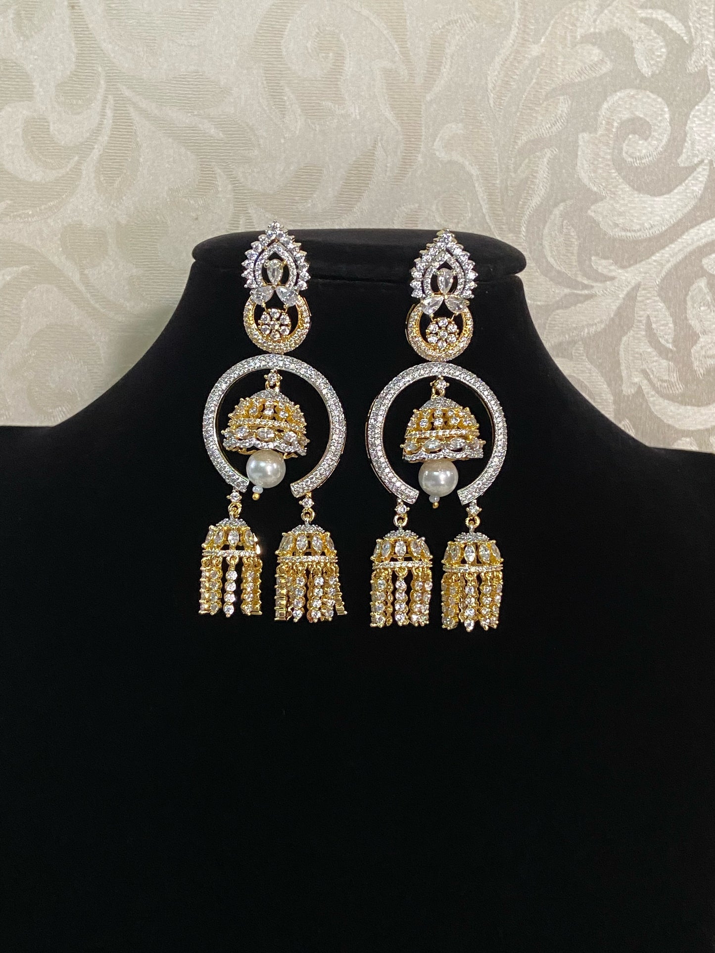 Dual tone earrings | Partywear earring