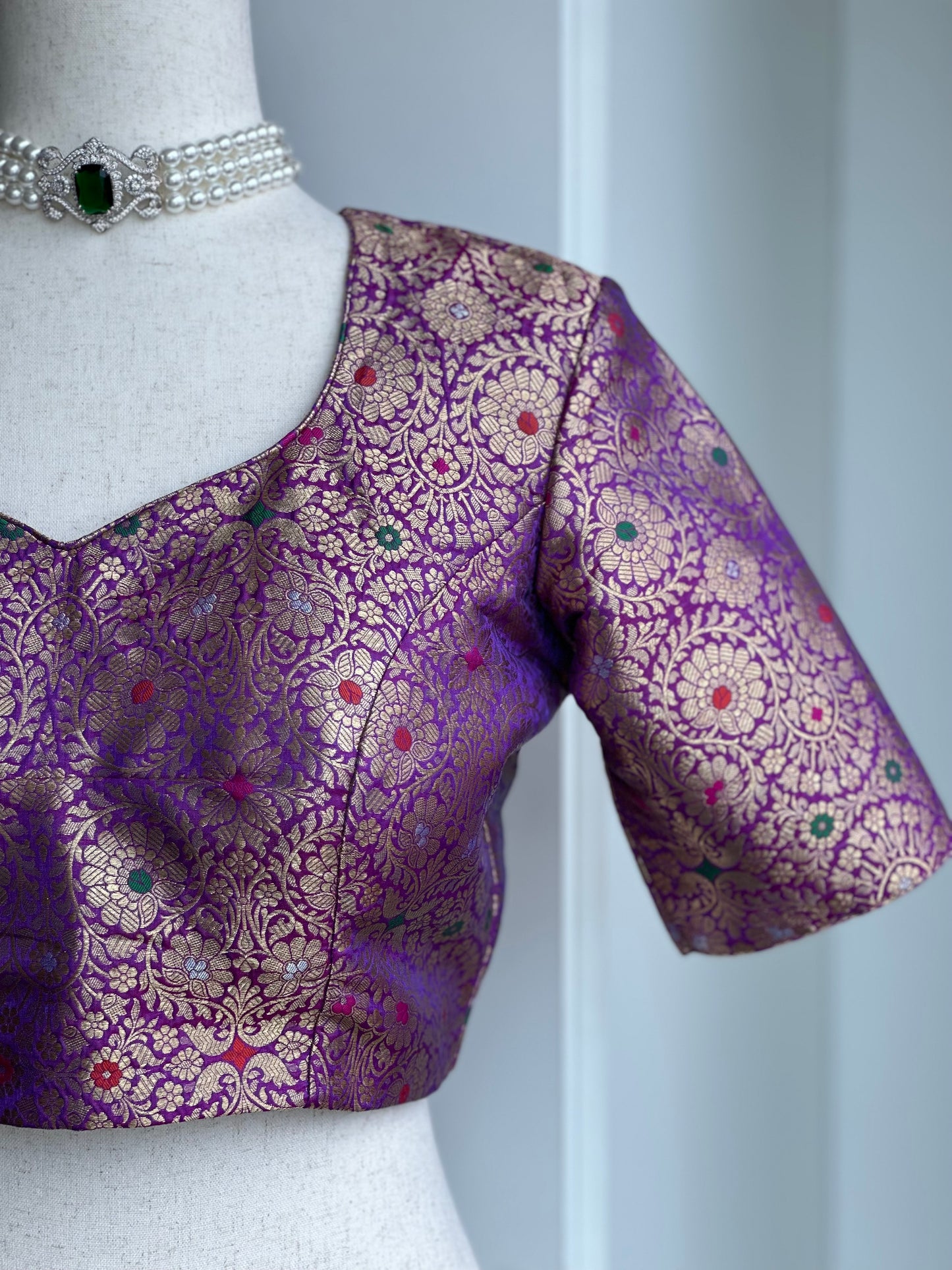 Purple brocade blouse | Saree blouses in USA