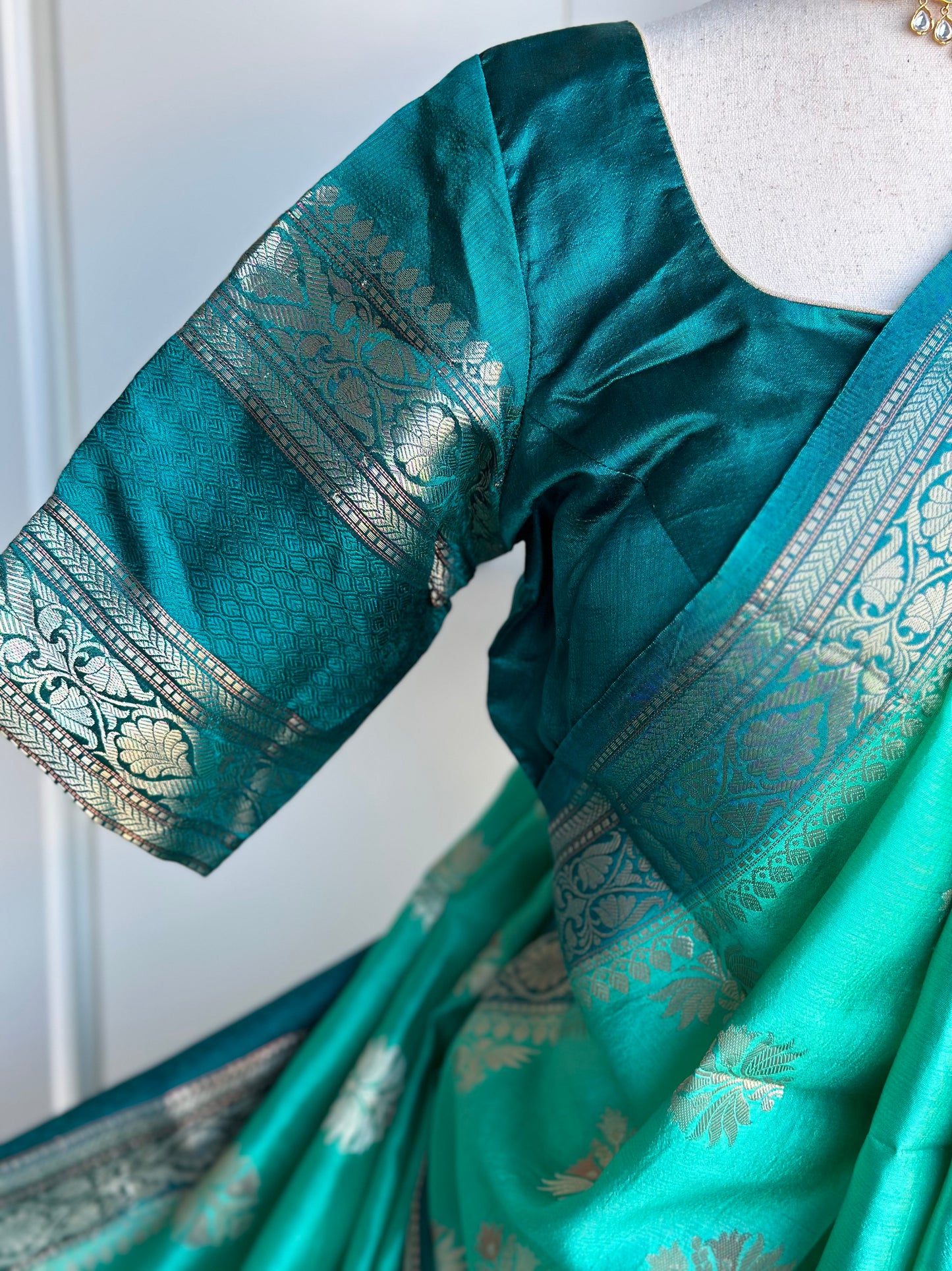Pure Chiniya silk saree | Simple party wear saree