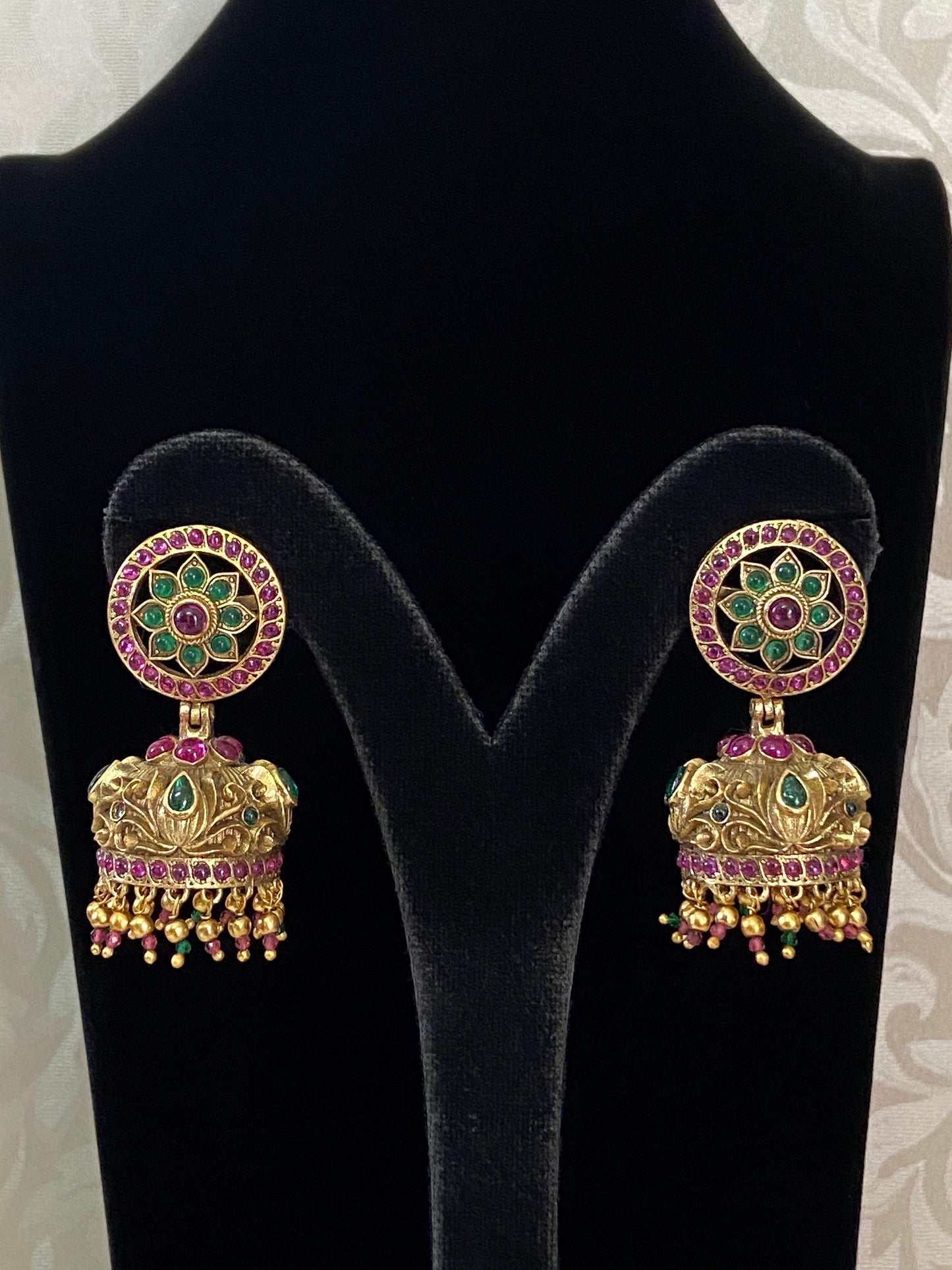 Matte finish jumki | South Indian jewelry