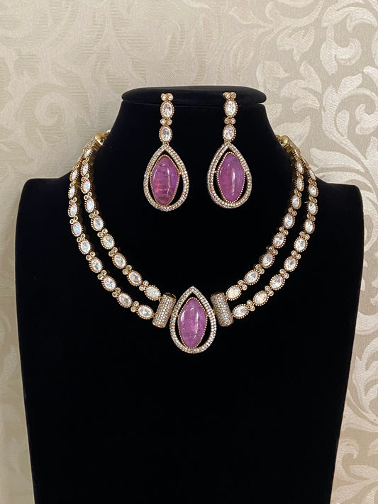 Moissonite stone necklace | Latest Indian jewelry
