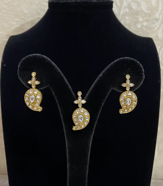 Pendant set | Handmade pendant set | Judau kundan pendant