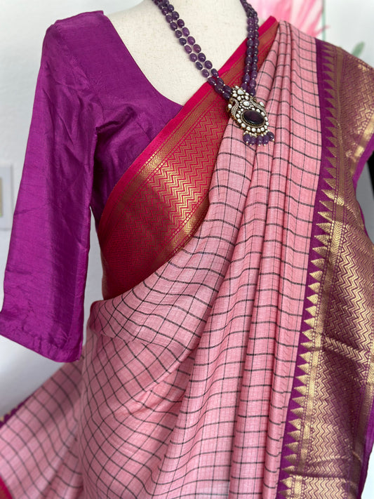 Gadwal crape silk Saree | Simple party wear saree