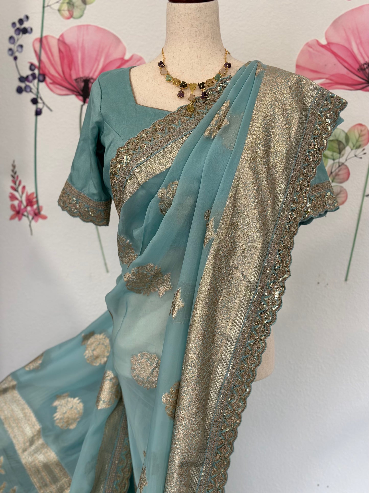 Benaras fancy saree | Partywear saree | Saree with blouse