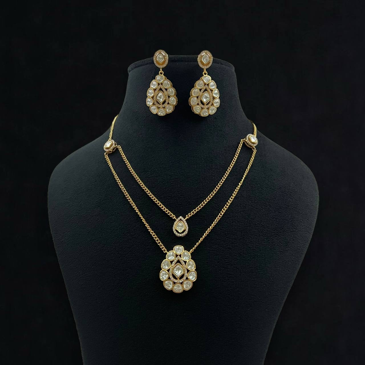 Simple Polki Necklace With Earrings | Indian Necklace | Gift Idea