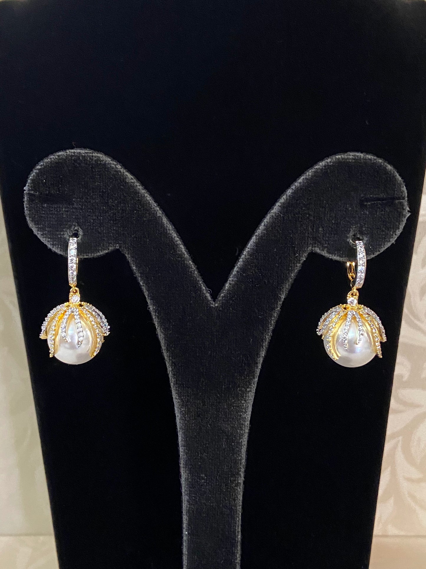 CZ earrings | Pearls earrings |