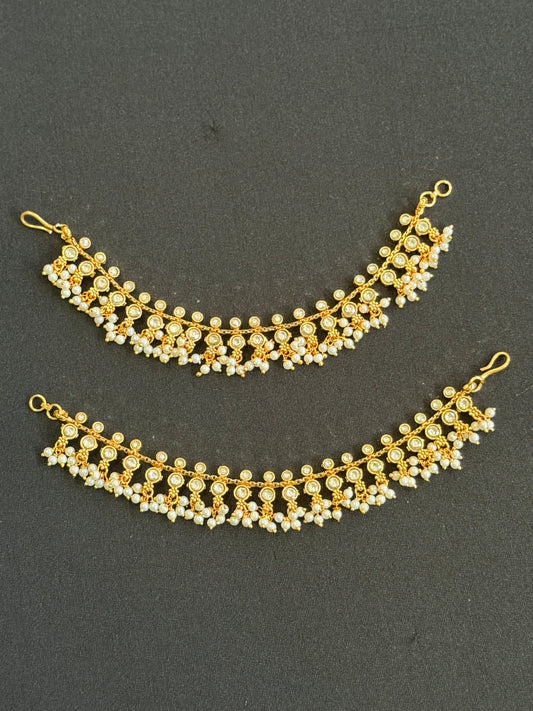 AD Pearl Champaswaralu | Indian Ear Chains | Hair accessories