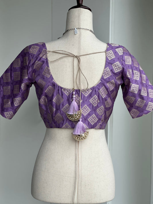 Lavender blouse | Saree blouses in USA | Custom blouse | Readymade blouse