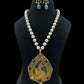 Tanjore work pendant necklace| Statement pendant necklace | pearls necklace