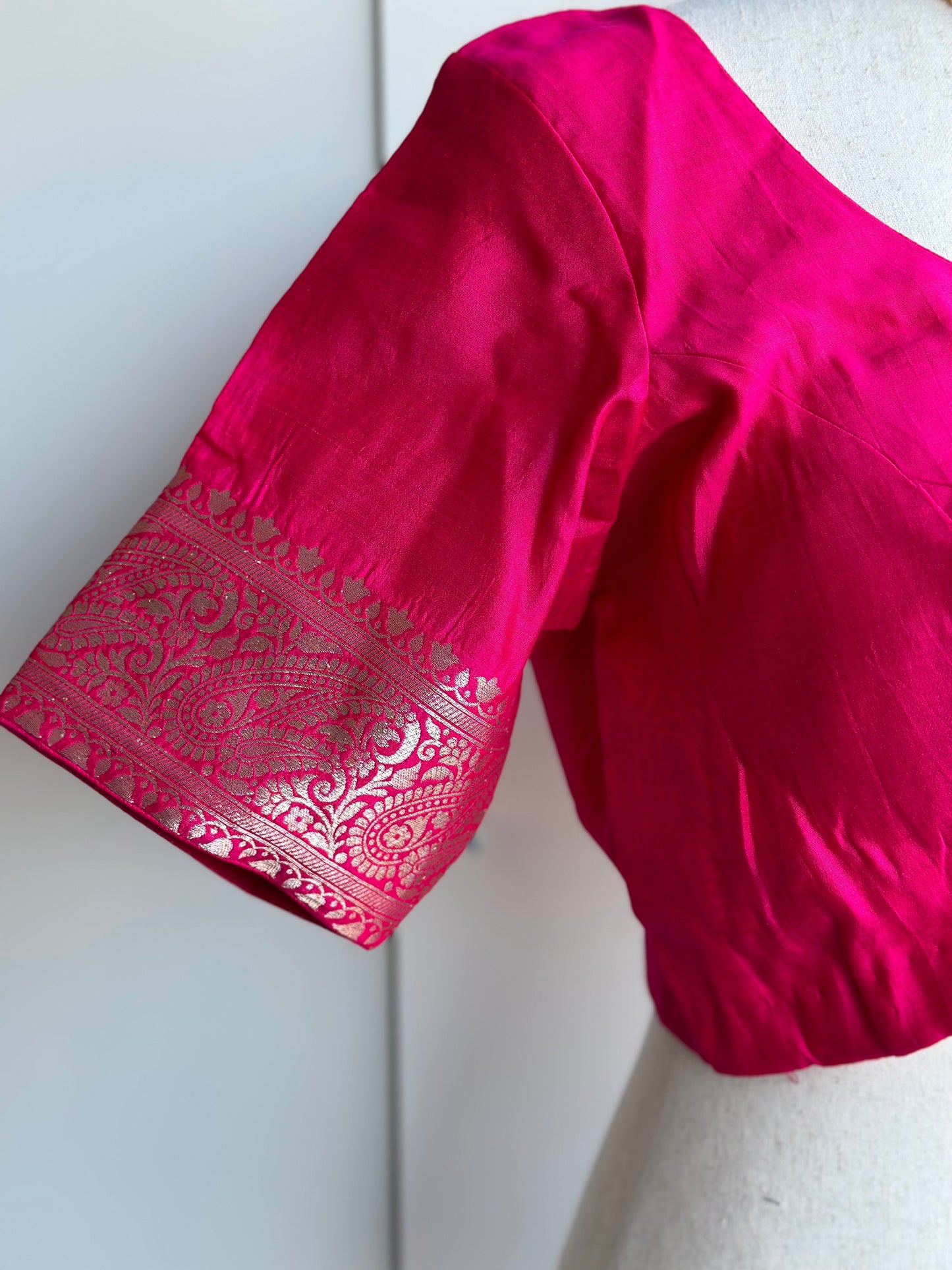 Pink Pure Chiniya Silk Saree | Sarees in USA