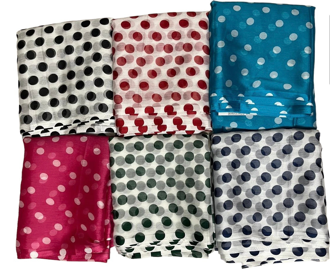 Polka dot chiffon sarees | Light weight sarees