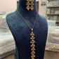 Kundan Pearl Pendant Chain With Earrings | Simple Necklace