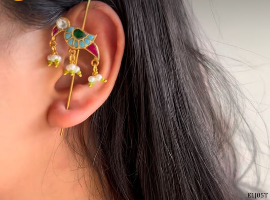 Jadau Kundan Earcuffs | Indian jewelry in USA