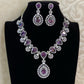 Diamond look ad necklace | Cz necklace with earrings