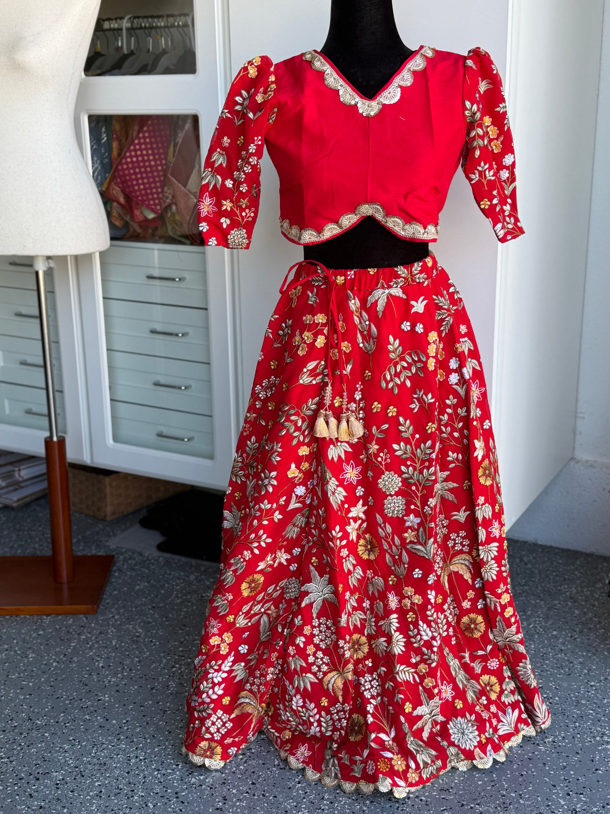Girls Red Top & Skirt | Party wear dress for girls