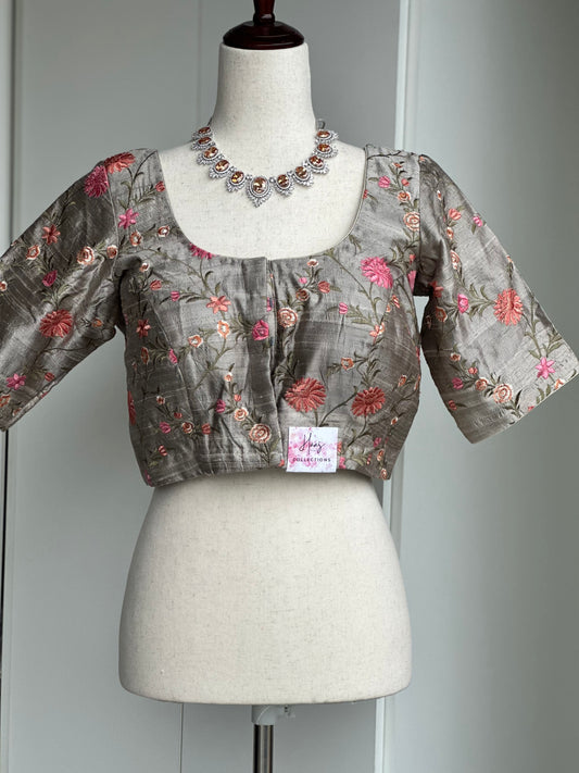 Embroidery rawsilk blouse | Pure rawsilk blouse