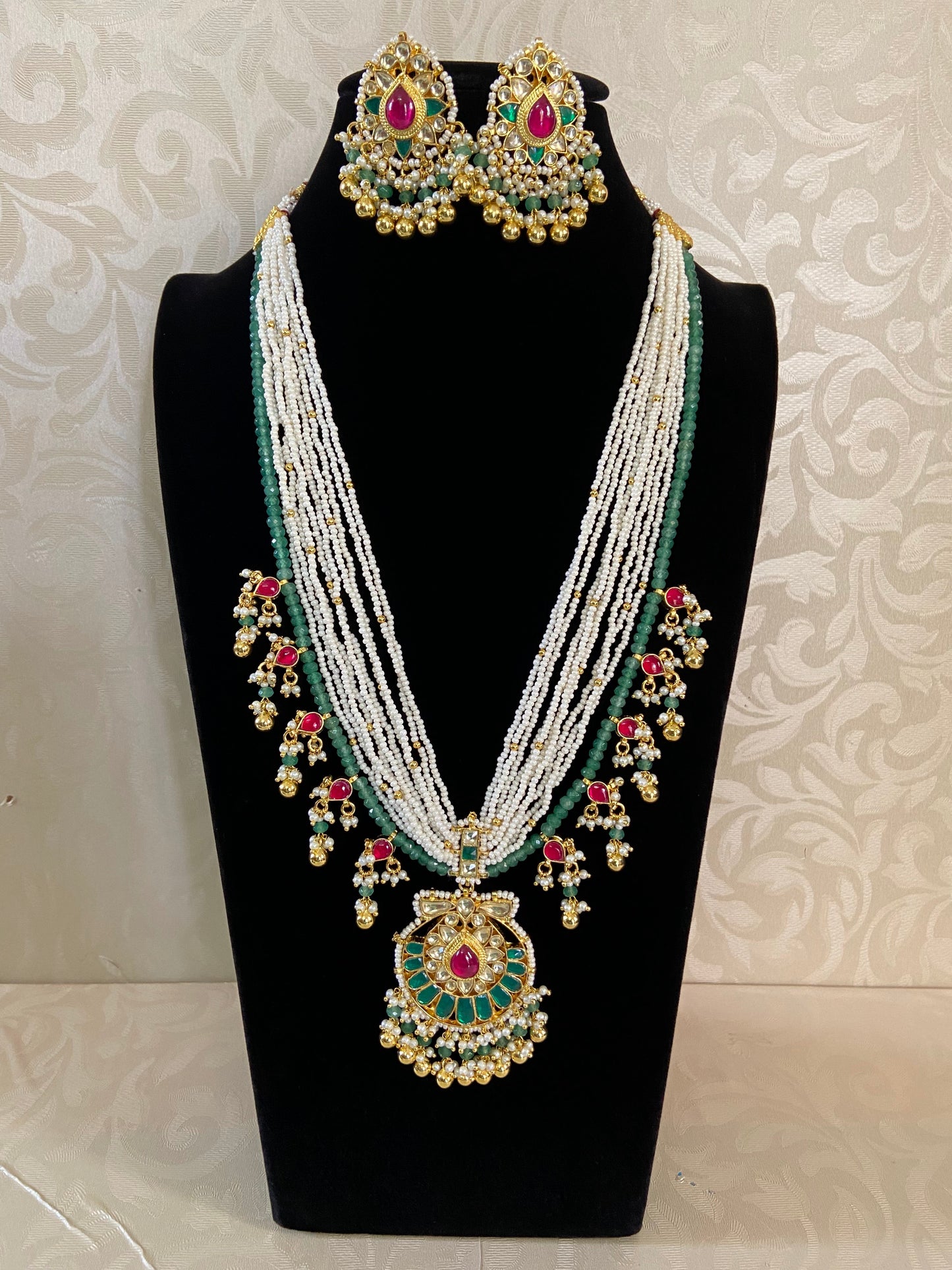 Ahamadabadi kundan long pearls necklace | Latest Indian jewelry in USA