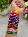 4 Pairs Assorted Silk Thread Bangles Set  | Traditional Bridal Bangles | Gift idea