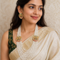 Antique Jadau Side Pendants Pearl Necklace With Studs | Multi-Layer Pearl Necklace | Indian Jewelry In USA