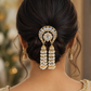 Kundan Pearl Long Jumki Hair Accessories | Hair Choti | Traditional Indian Jewelry