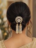 Kundan Pearl Long Jumki Hair Accessories | Hair Choti | Traditional Indian Jewelry