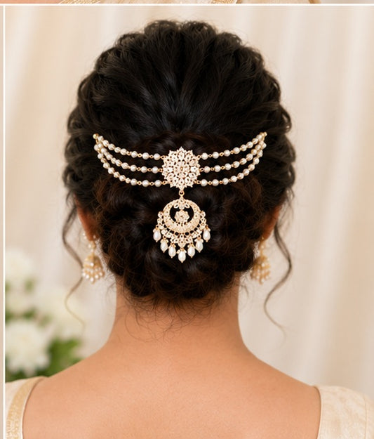 Kundan Pearl Hair Accessories | Traditional Indian Jewelry