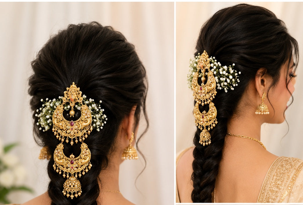 Antique AD Hair Accessories |  Hair Choti   | Traditional Indian Jewelry