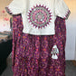 Girls Cream Top & printed Skirt