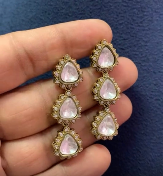 Victorian moissanite polki earrings