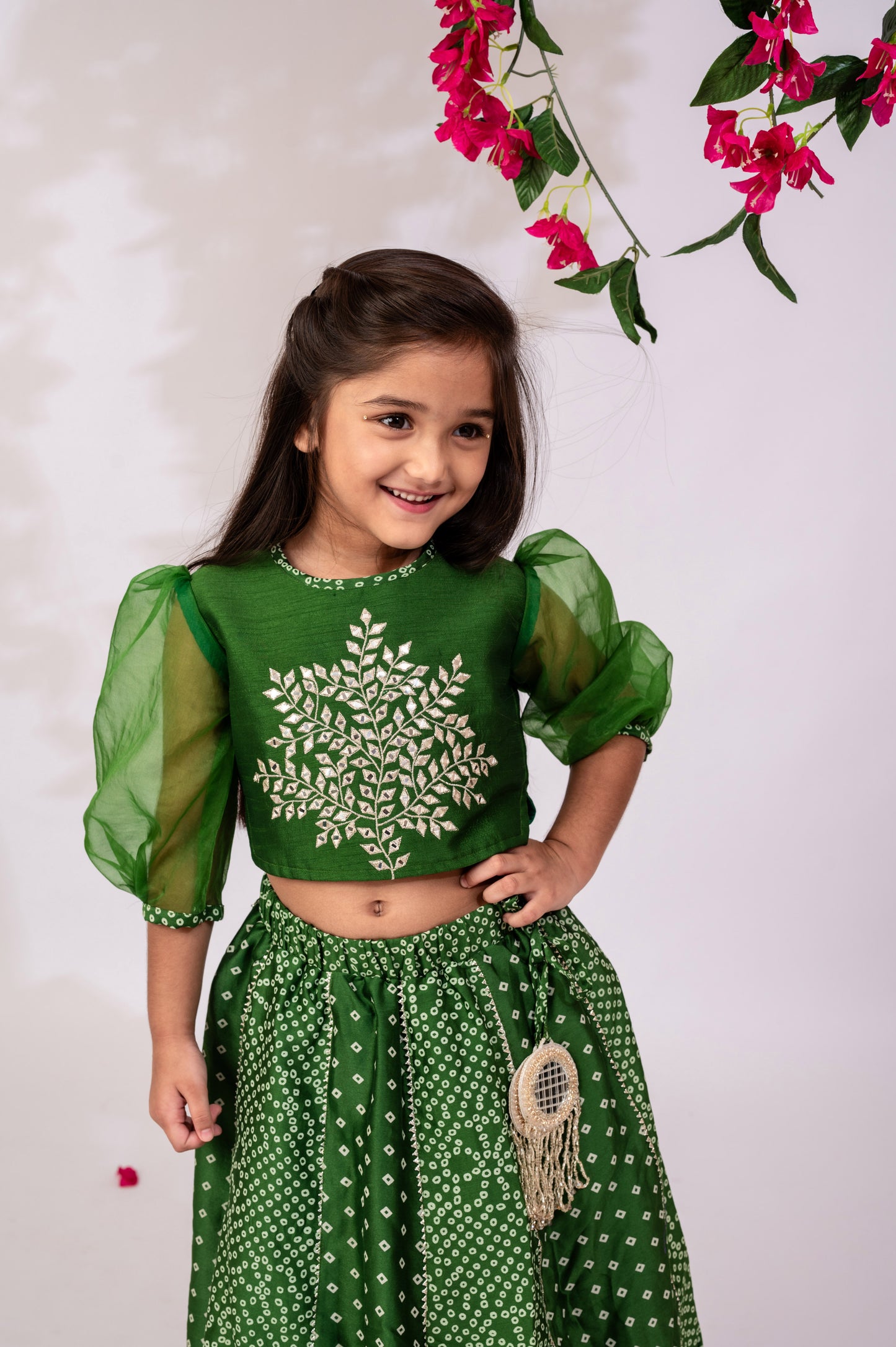 Girls Green Top & Skirt | Girls ethnic wear | Girls party wear dresses