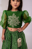 Girls Green Top & Skirt | Girls ethnic wear | Girls party wear dresses