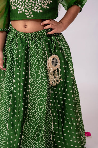 Girls Green Top & Skirt | Girls ethnic wear | Girls party wear dresses