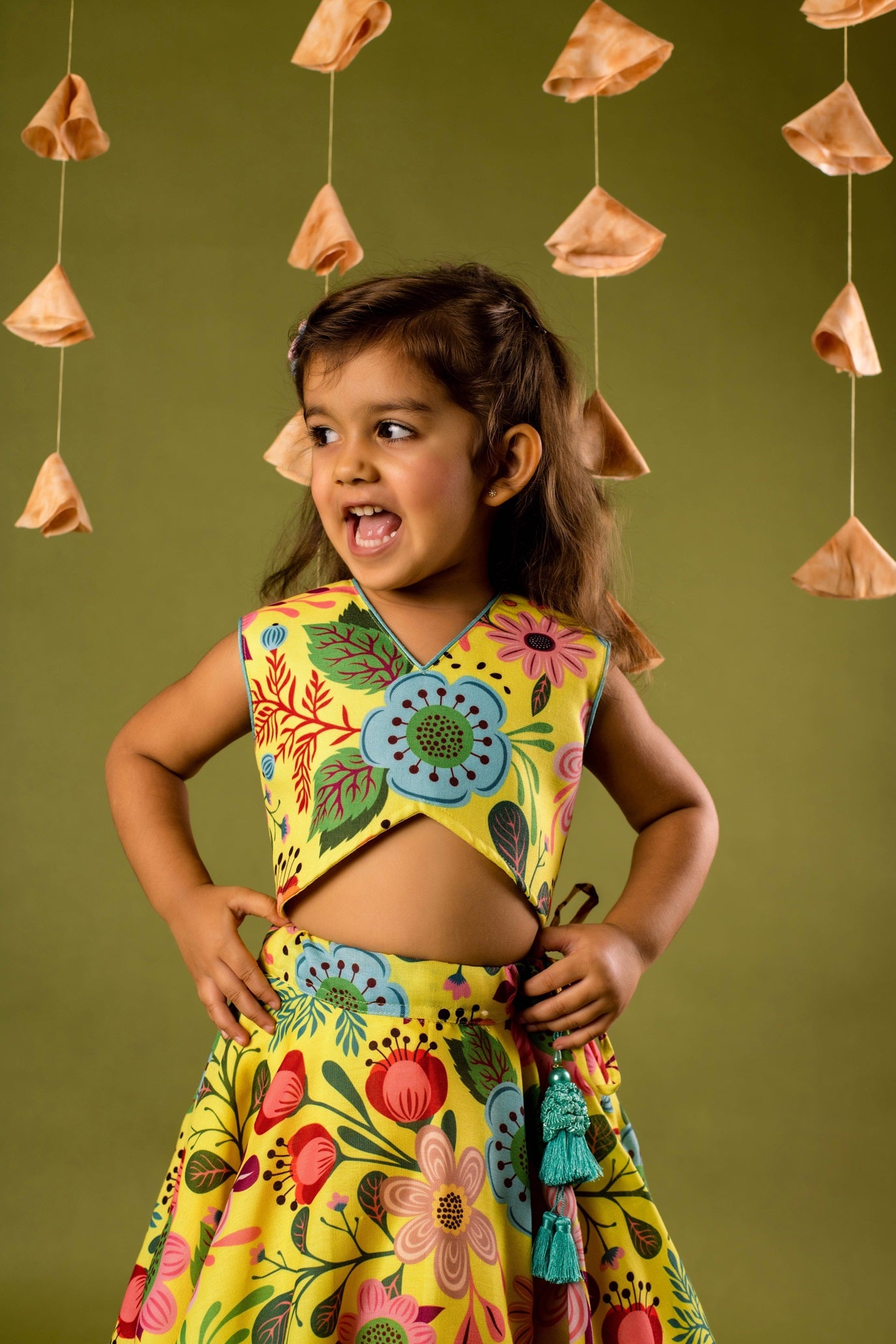 Girls Yellow Top & Skirt | Girls ethnic wear in USA