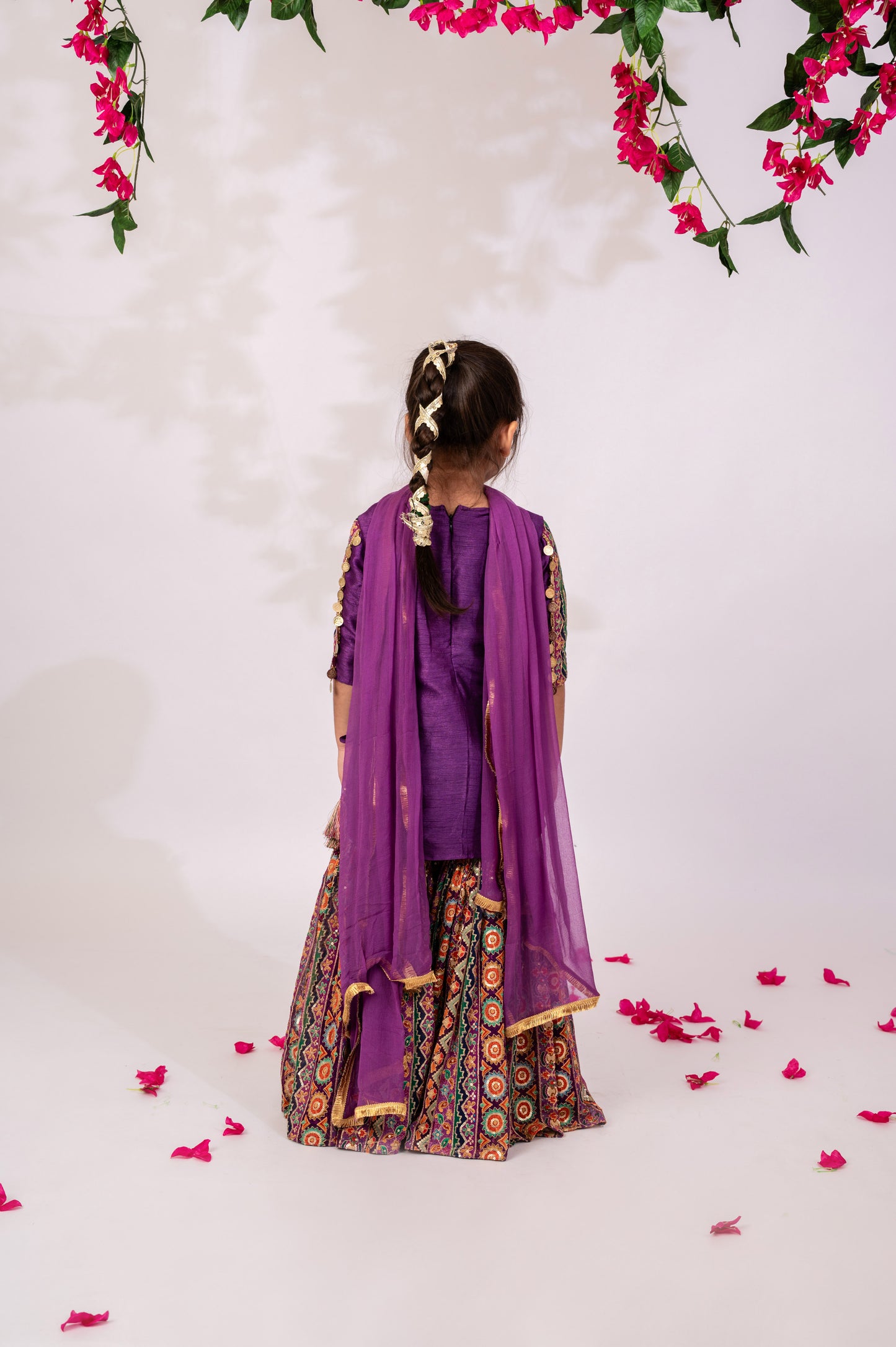 Girls Purple Sharara & Stylish Kurta Set | Girls ethnic wear in USA