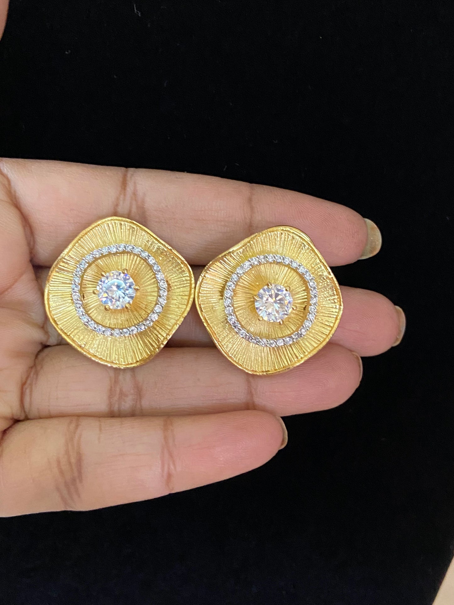 CZ earrings with gold plating | Western tops