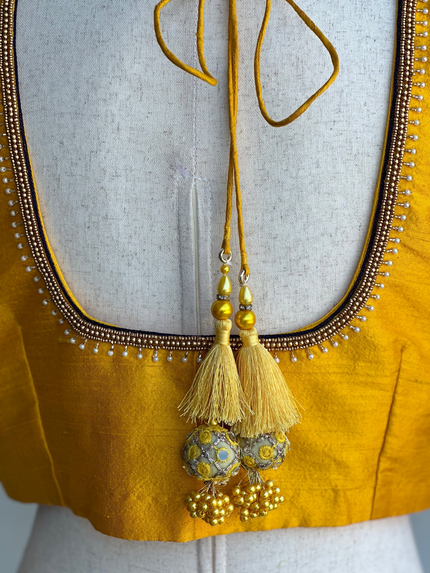 Yellow embroidery rawsilk blouse | Readymade embroidery blouses in USA | Bridal blouses in USA