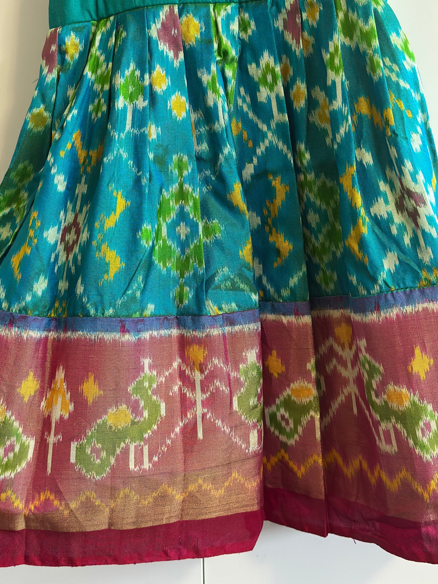 Pure Silk Ikkat Baby Lehanga | Ikkat Pattu Pavada | Girls party wear dresses