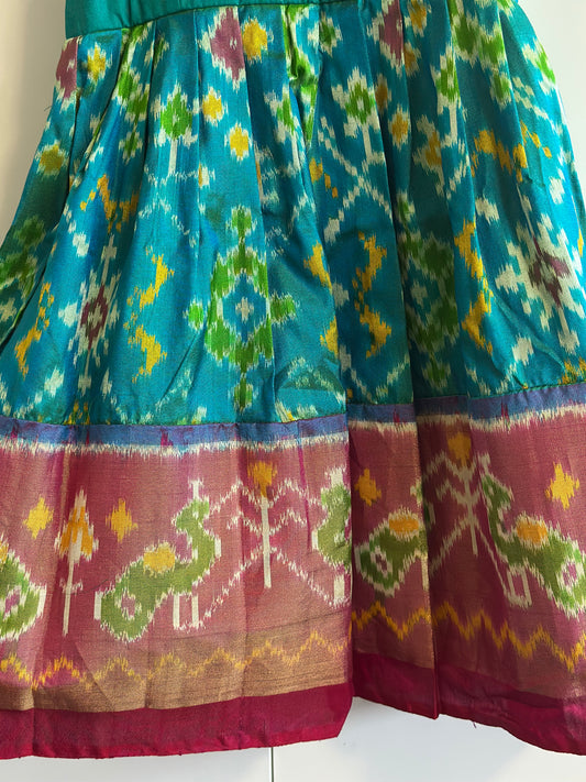Pure Silk Ikkat Baby Lehanga | Ikkat Pattu Pavada | Girls party wear dresses