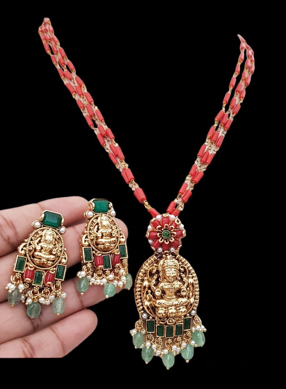 Coral temple necklace | Indian jewelry in USA