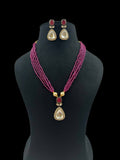 Polki Kundan Pendant Beads Mala Necklace | Indian Jewelry