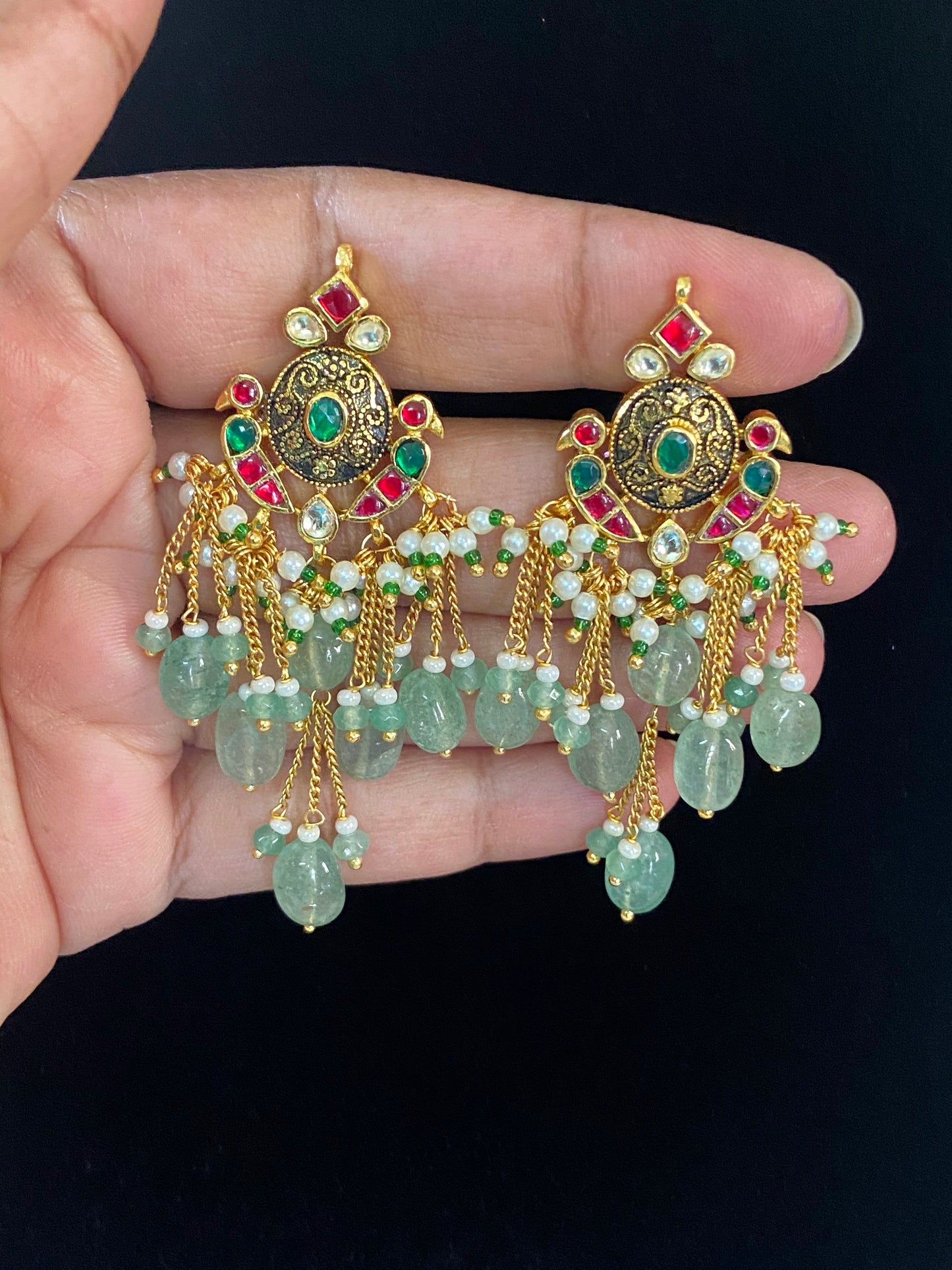 Antique jadau Kundan earrings