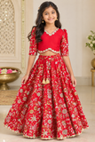 Girls Red Top & Skirt | Party wear dress for girls