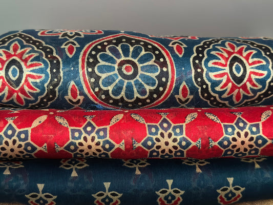 Chanderi Ajrakh print sarees | handloom sarees