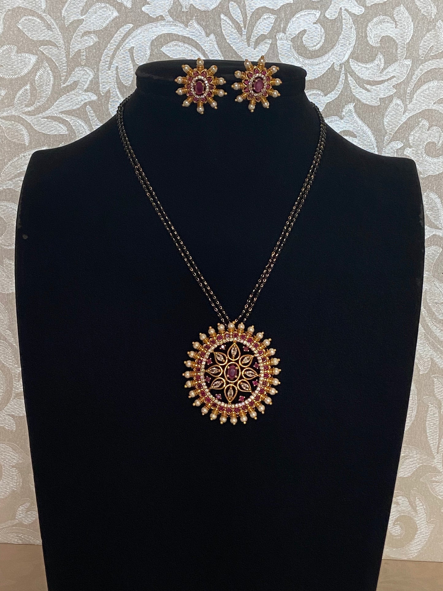 Ad pendant mangalsutra | black beads necklace