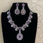 Diamond look ad necklace | Cz necklace with earrings