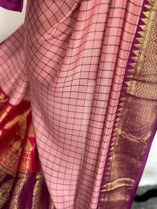 Gadwal crape silk Saree | Simple party wear saree