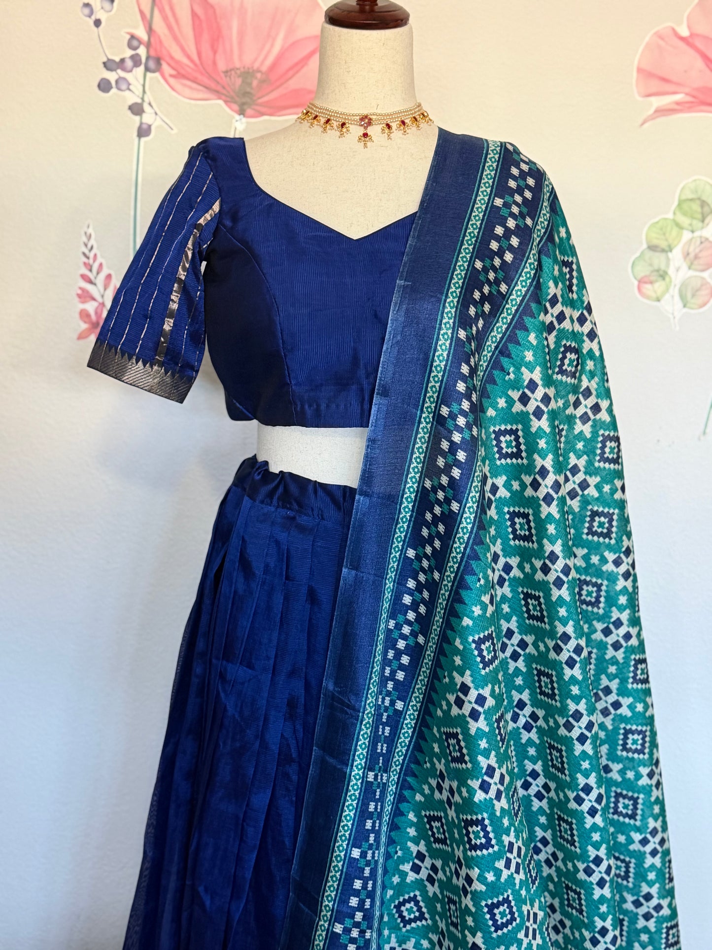 Teens Mangalagiri Handloom Lehanga | Traditional Langa voni | Teens Ethnic Wear